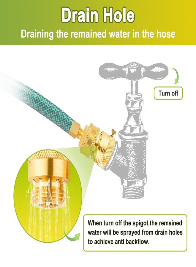 SUNGATOR 6-Pack Vacuum Breakers, 3/4'' Anti Siphon Valve Outside Faucet, 3/4 Inch GHT Hose Bib Backflow Preventer for Outdoor Faucet, Brass 3/4'' Hose Bib Anti-Backflow Vacuum Breakers for Garden Hose - Image 4